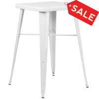 Flash Furniture CH-31330-WH-GG Square Bar Height Table in White